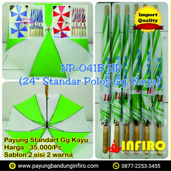 Payung Standar Gagang Kayu Payung custom bandung, Suvenir payung bandung