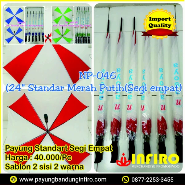 Payung Standar Segi Empat Payung custom bandung, Suvenir payung bandung