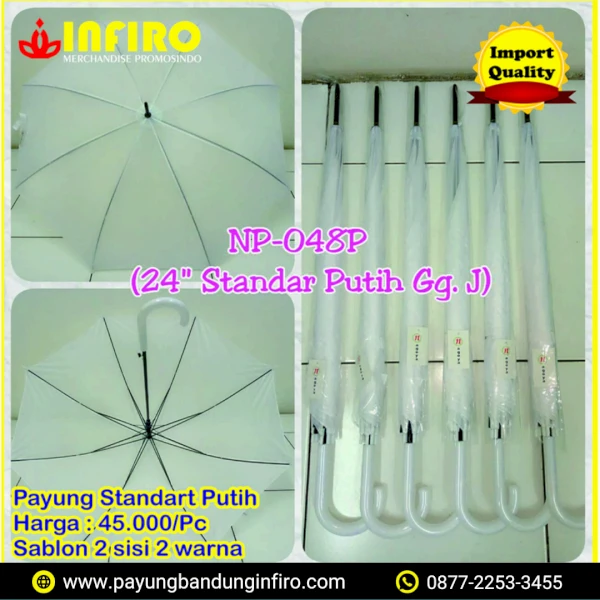 Payung Standard Import Gagang J Payung custom bandung, Suvenir payung bandung